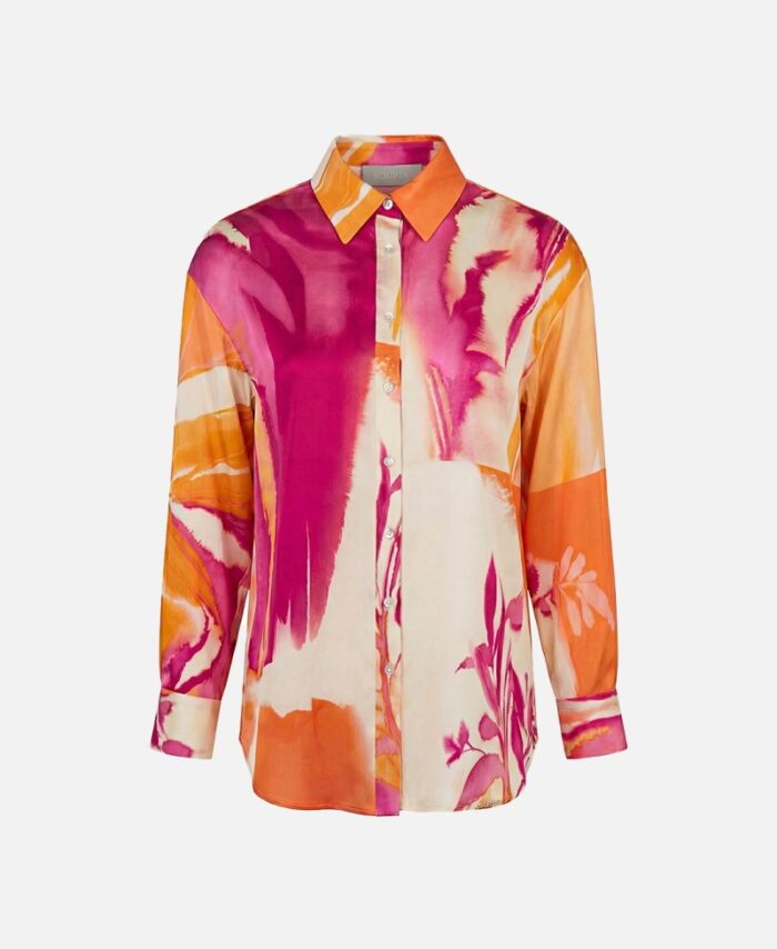 Blusa fluída estampada de ombro caído SCRIPTA