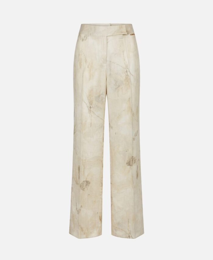 Calça clássica fluída estampada SCRIPTA