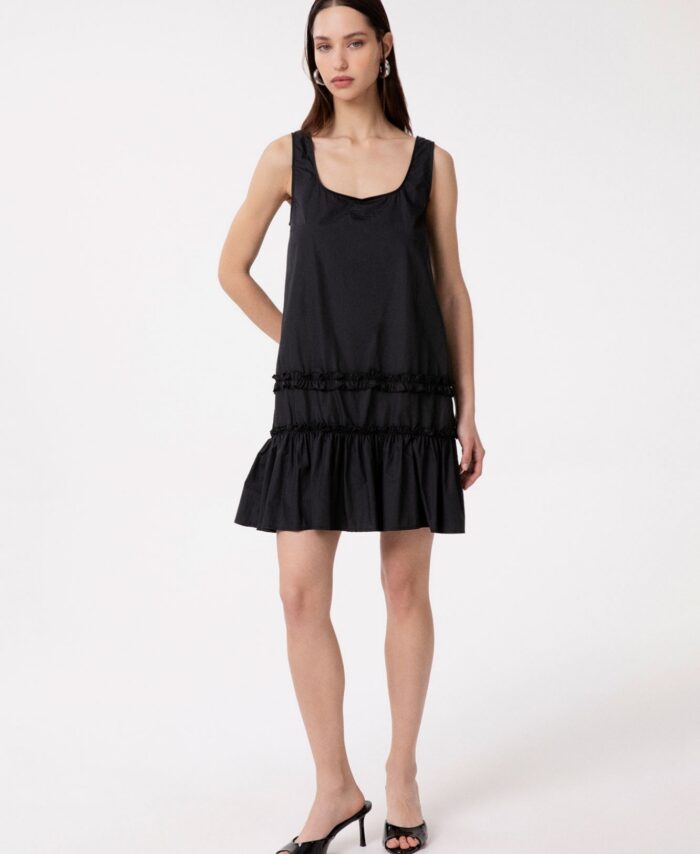 Vestido Curto de Algodão com Laço GAëLLE PARIS