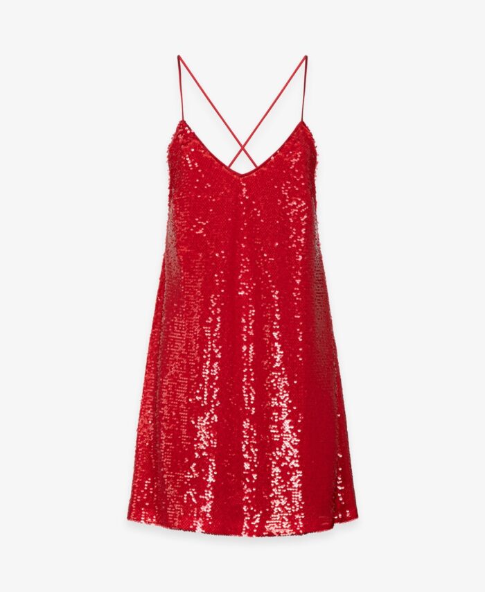 Vestido Curto com Alças em Tecido de Lantejoulas GAëLLE PARIS