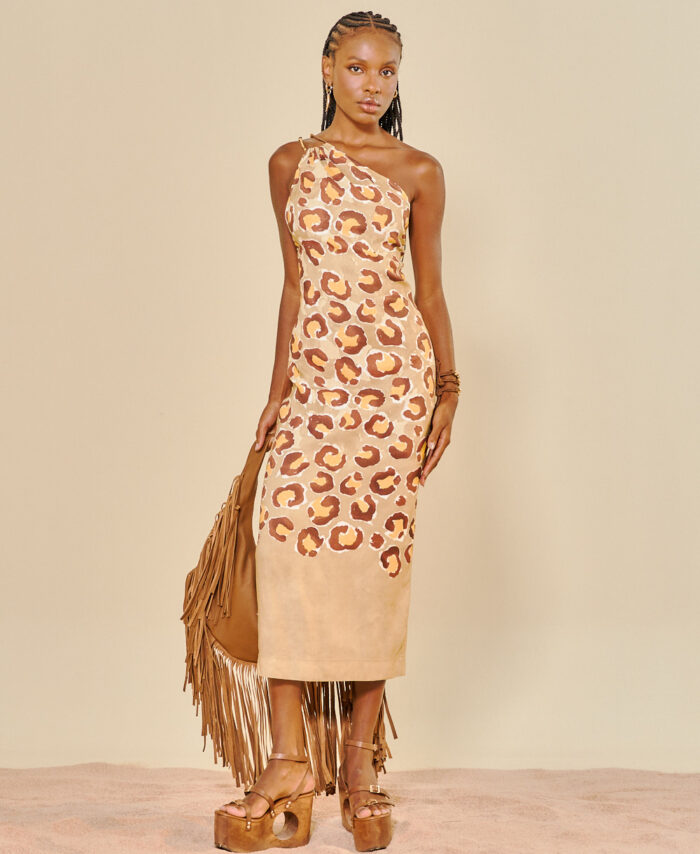 Vestido Linho Estampado OPEN