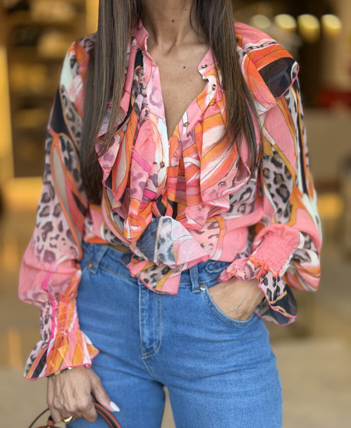 Camisa animal print color Fracomina