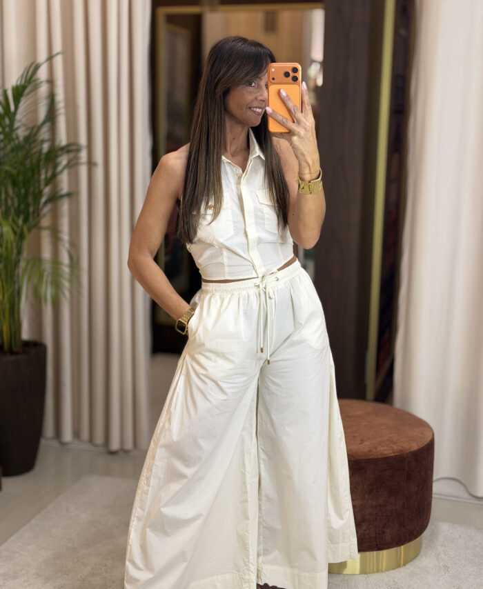 Calça de cintura elástica com cordão ajustável GAUDI