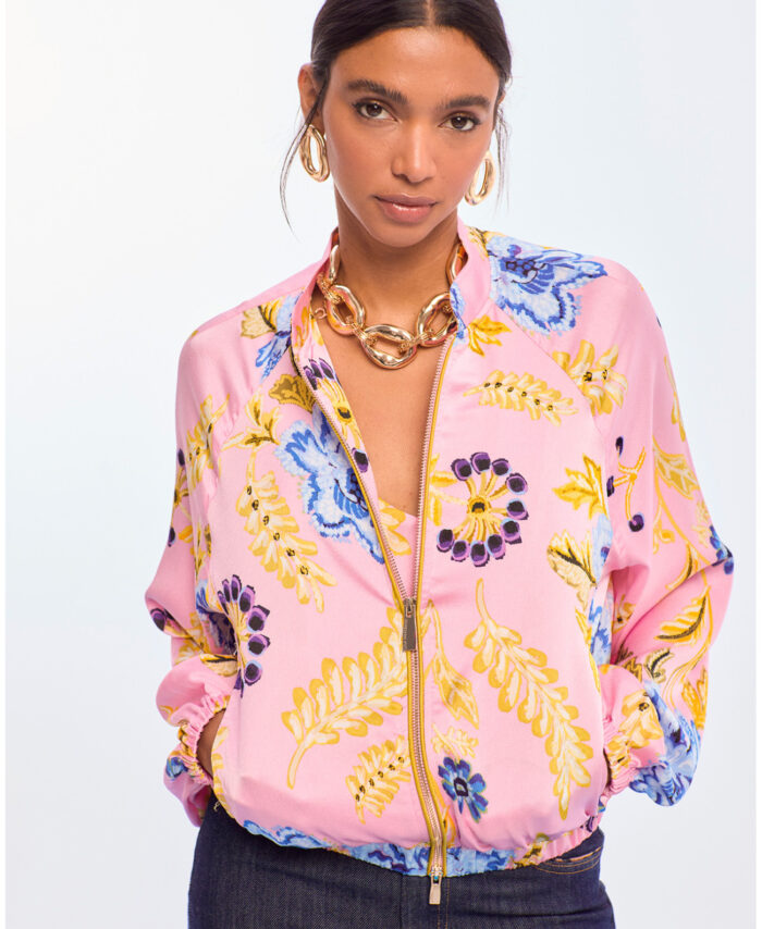 Bomber em cetim estampado LOLA CASADEMUNT