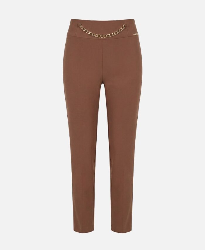 Calça clássica lisa com corrente SCRIPTA