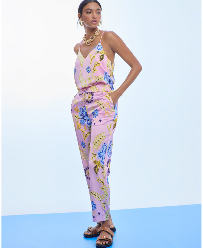 Jogger de Cetim Estampa Floral LOLA CASADEMUNT