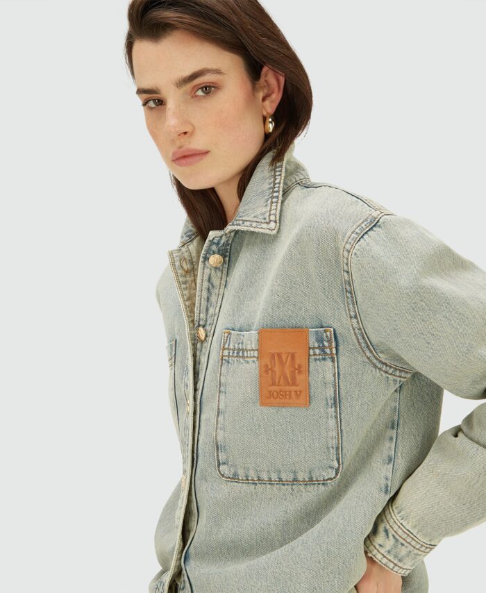 Blusa de ganga oversized MYLESSA - ganga clara desbotada