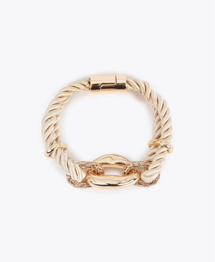 PULSEIRA DE CORDÃO COM COMBINAÇÃO DE ELOS METÁLICOS LOLA CASADEMUNT