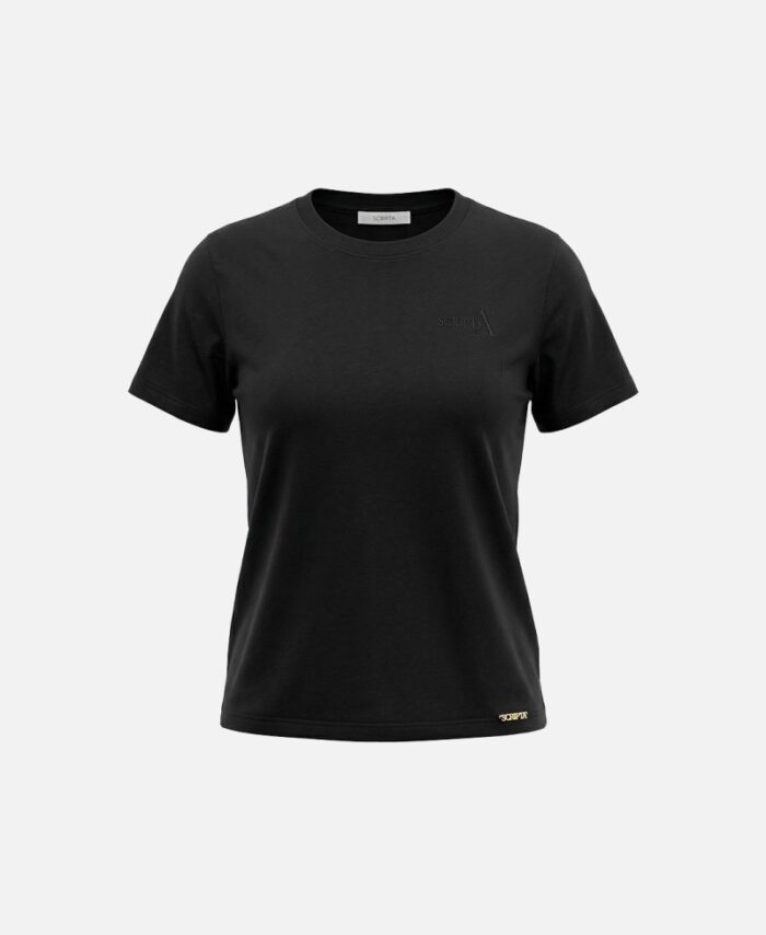 T-shirt básica em algodão com logo SCRIPTA