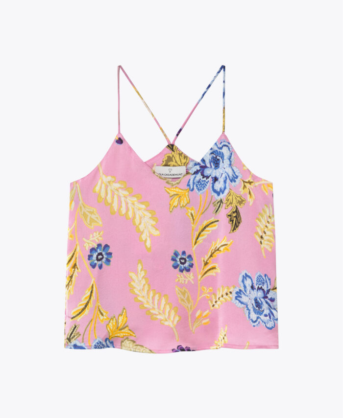 Top de Renda em Cetim Estampado LOLA CASADEMUNT
