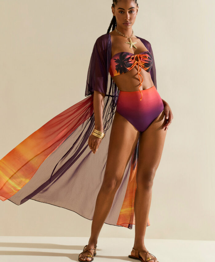 Kaftan solto com manga curta Morena Rosa