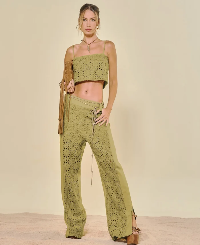 Calça Feminina Pantalona Linho OPEN
