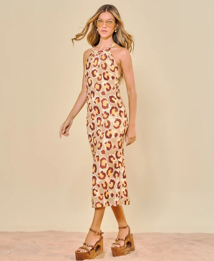 Vestido Midi Estampado OPEN
