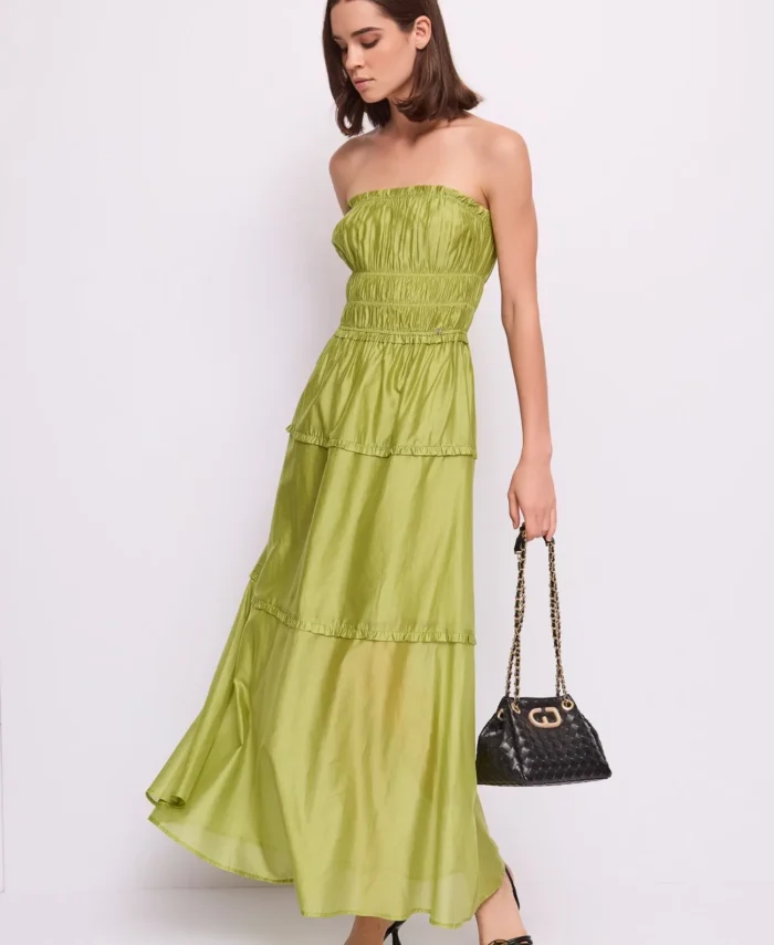 Vestido fúcsia em musselina leve GAUDI