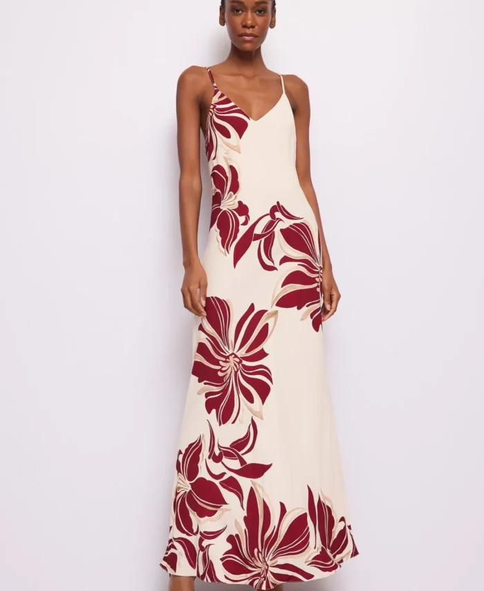 Vestido de sarja com estampa floral GAUDI