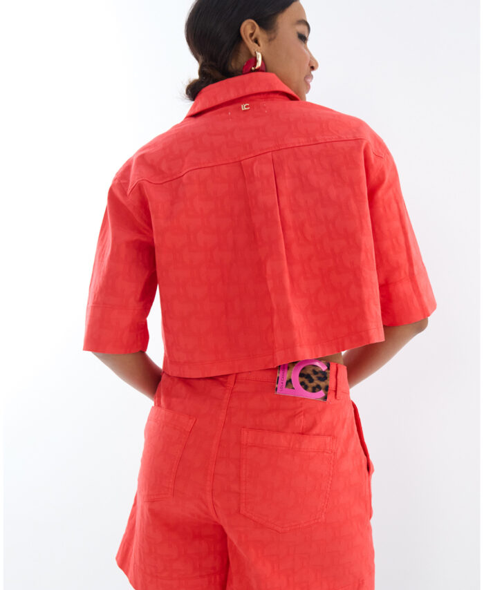 BERMUDA JACQUARD SARGA COM LOGO