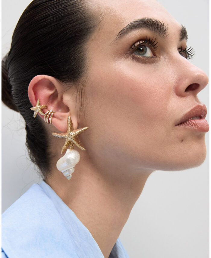 EAR CUFF COMBINADO PÉROLAS E CRISTAIS LOLA CASADEMUNT