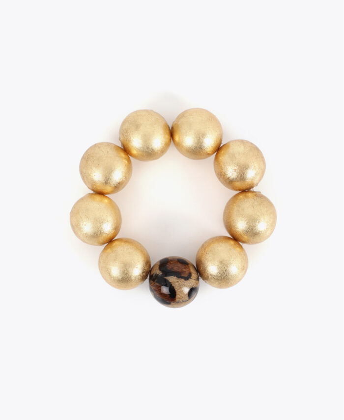 PULSEIRA MAXI DE CONTAS COM DETALHE ANIMAL PRINT LOLA CASADEMUNT