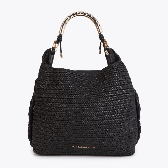 BOLSA SHOPPER COMBINADA EFEITO RÁFIA COM ALÇA VAZADO LOGO JOSH V