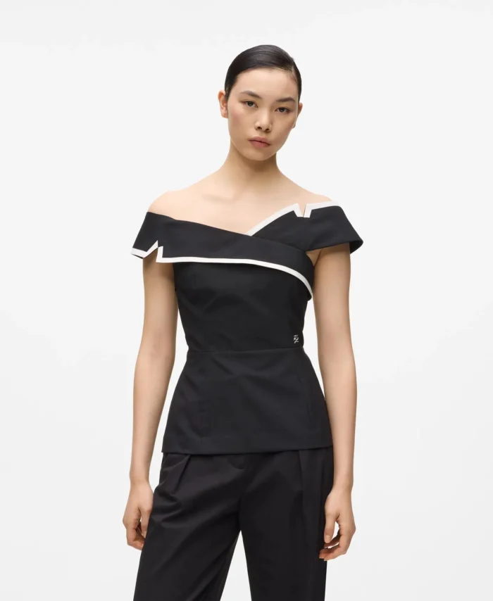Top fora do ombro feito sob medida KARL LAGERFELD