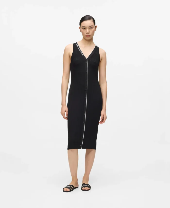 Vestido de malha com logotipo KARL LAGERFELD