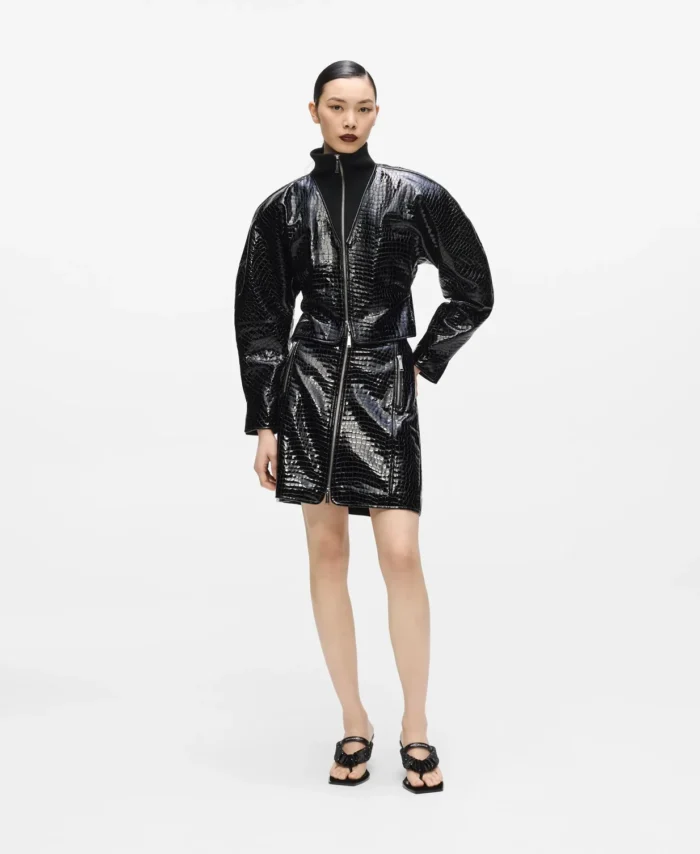 Saia em pele com efeito crocodilo KARL LAGERFELD