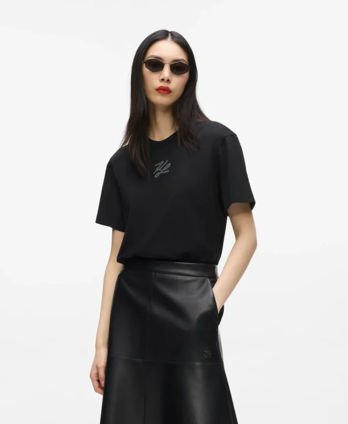 Tshirt com detalhes brilhantes KARL LAGERFELD