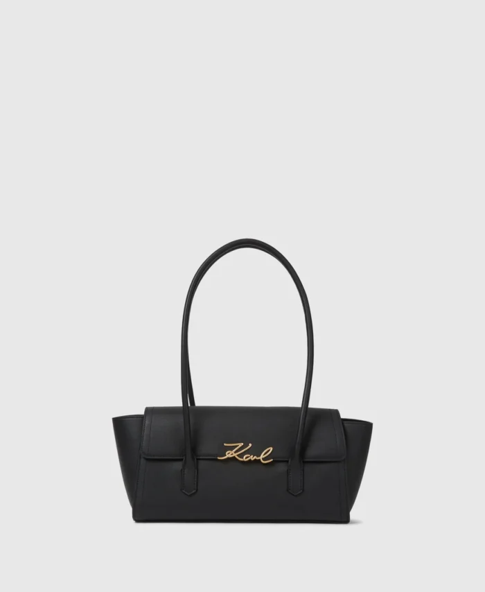 Mala de ombro signature em pele KARL LAGERFELD