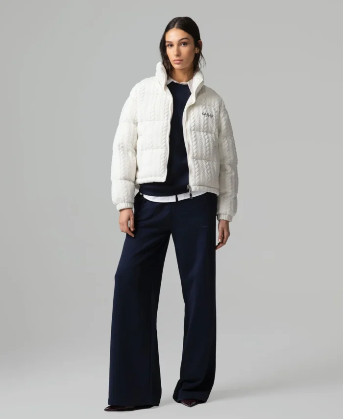 Calça de lã com logotipo bordado GAELLE
