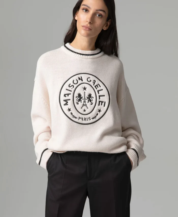 Camisola pulôver com personalização do logotipo na frente GAELLE