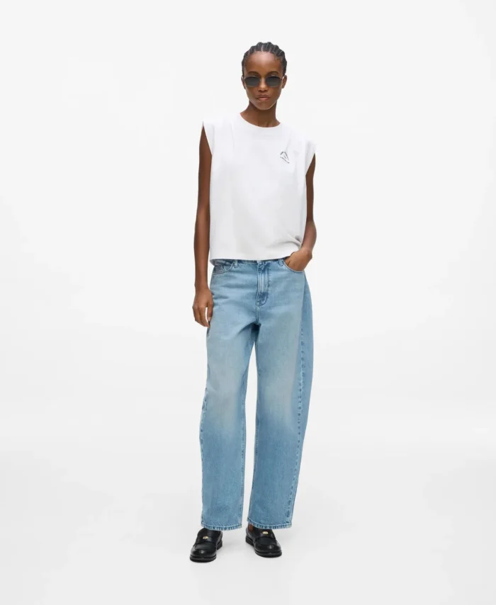 Calça de ganga de cintura média KARL LAGERFELD