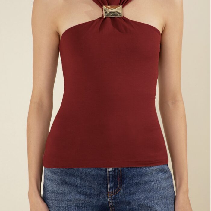Top com design assimétrico decotado MORENA ROSA