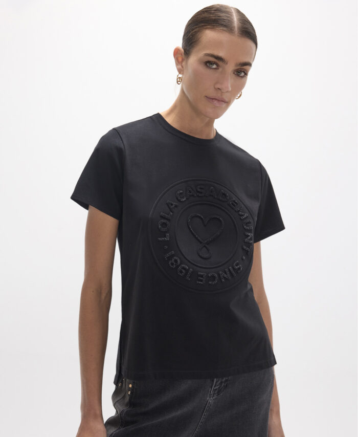 Tshirt gola redonda com estampa de coração LOLA CASADEMUNT