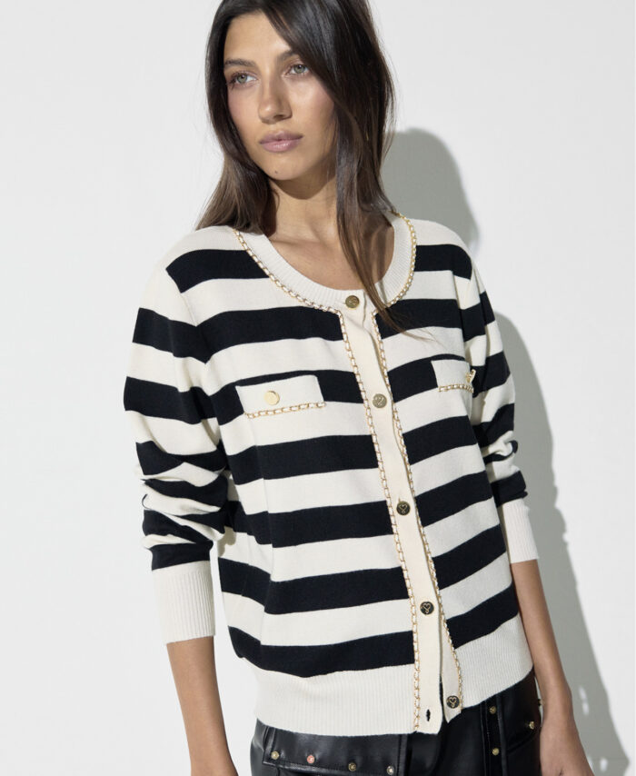 Casaco cardigan de riscas com corrente LOLA CASADEMUNT