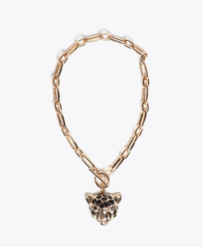Colar de corrente com leopardo LOLA CASADEMUNT