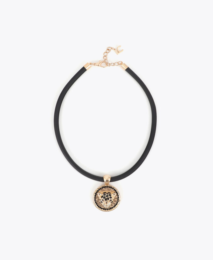 Colar curto com medalha de leopardo LOLA CASADEMUNT