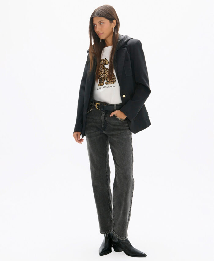 Calça jeans com detalhe de corrente LOLA CASADEMUNT