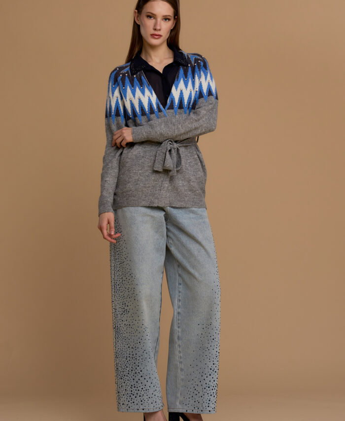 Cardigan nórdico com brilhantes NOSECRETS